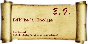 Békefi Ibolya névjegykártya