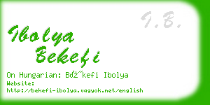 ibolya bekefi business card